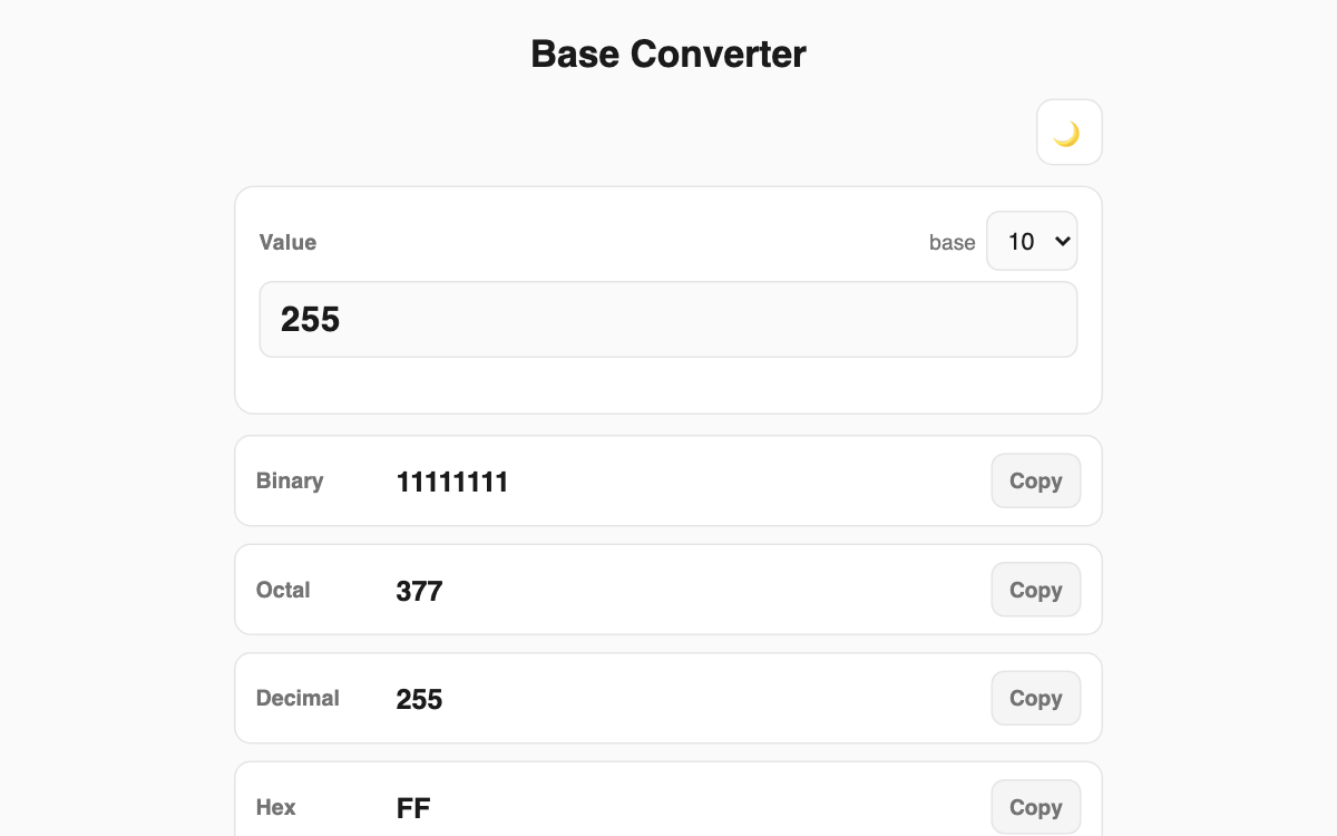 Base Converter screenshot