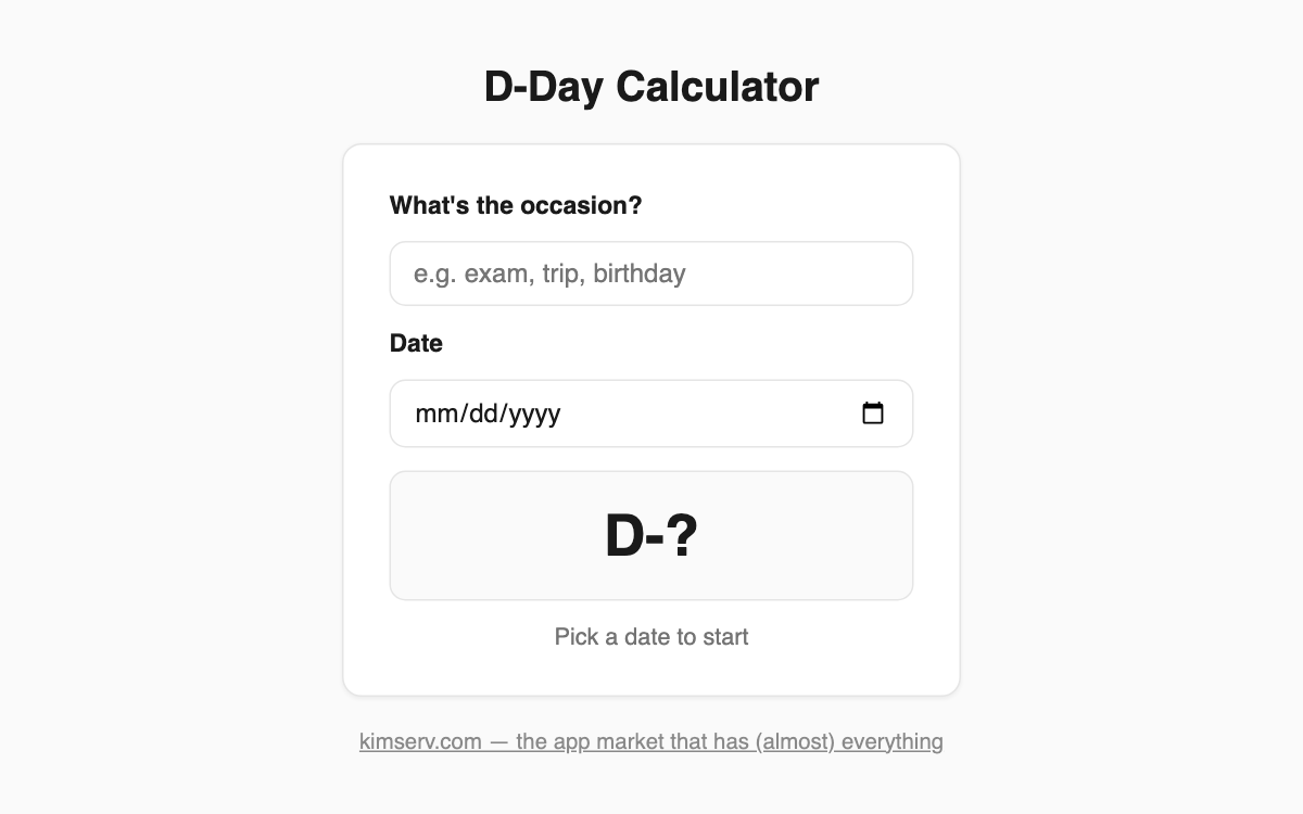 D-Day Calculator screenshot