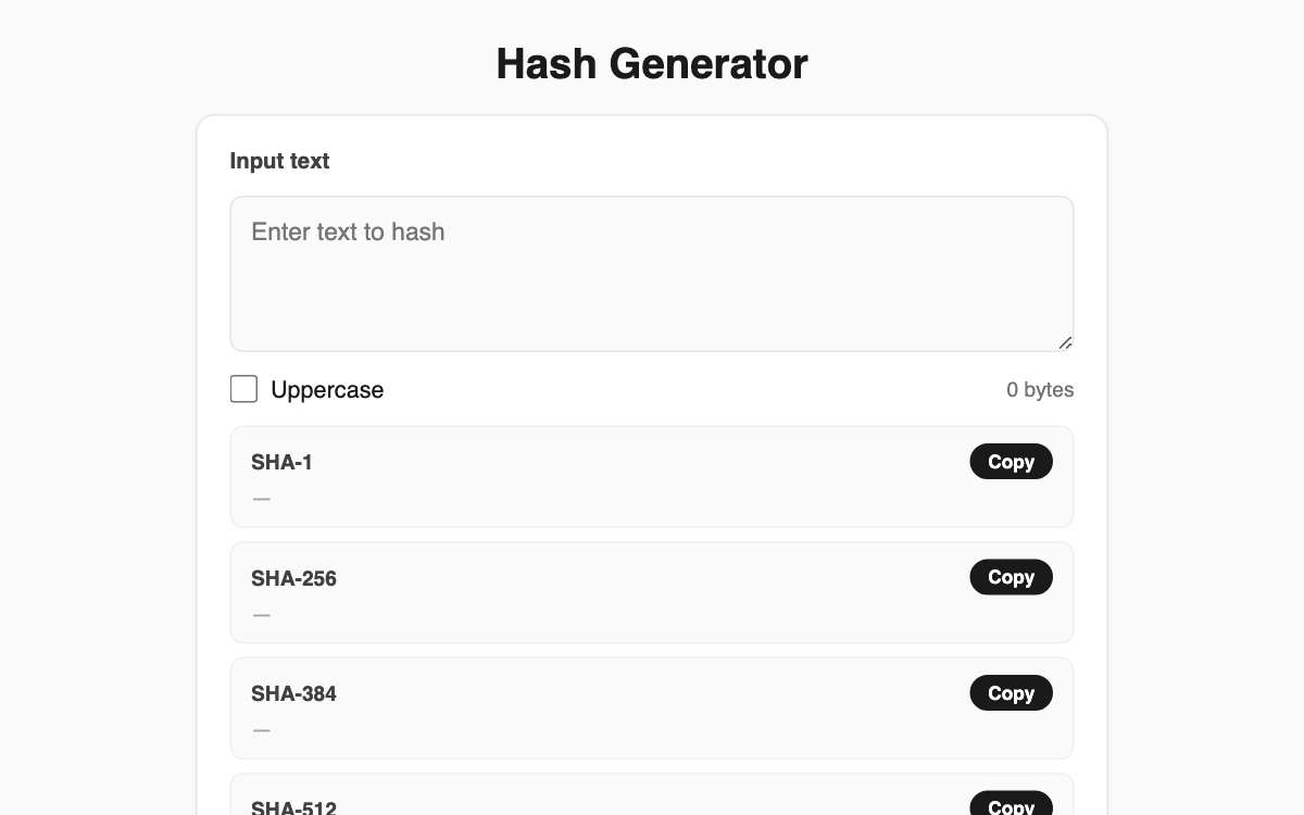 Hash Generator screenshot