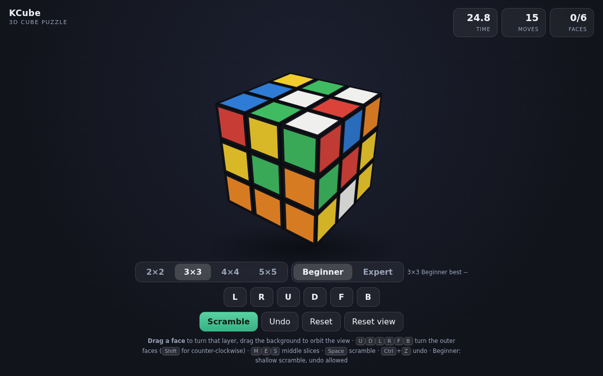 KCube — 3D Cube (2×2–5×5) screenshot