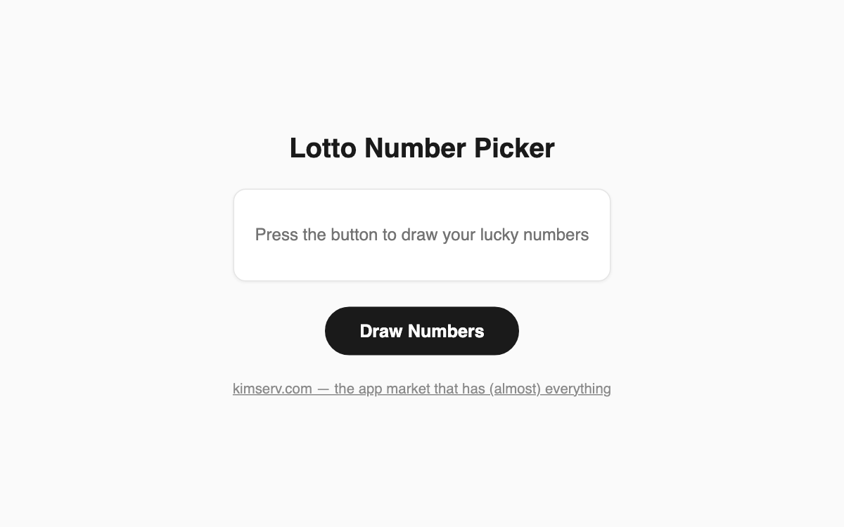 Lotto Number Picker screenshot