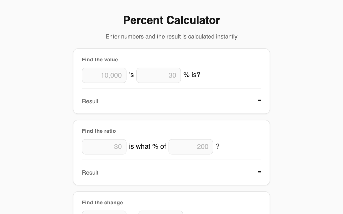 Percentage Calculator screenshot
