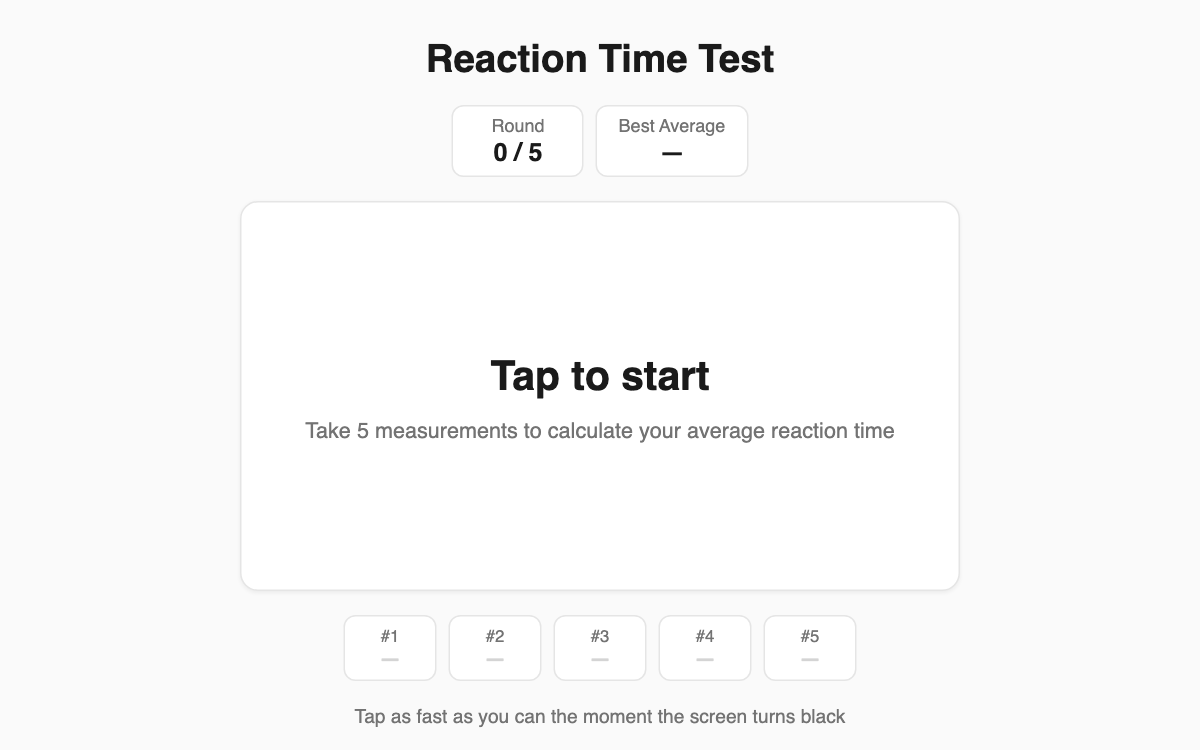 Reaction Time Test screenshot